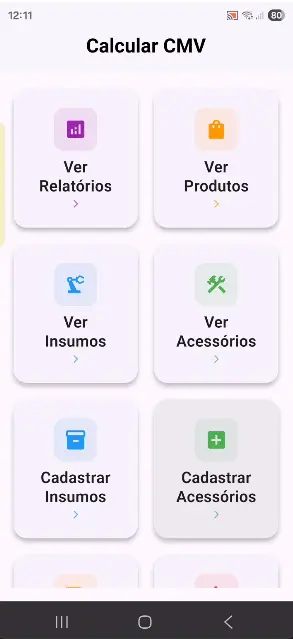 Tela de acompanhamento de contas